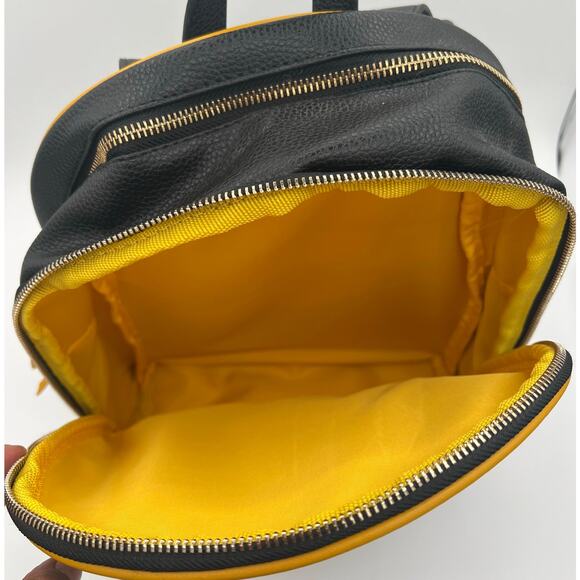 Disney Lion King Backpack Black and Yellow Faux Leather Embossed Lion Face NWT - Picture 7 of 9